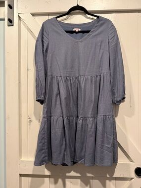 Pink Lily Blue Dress with Branded Label